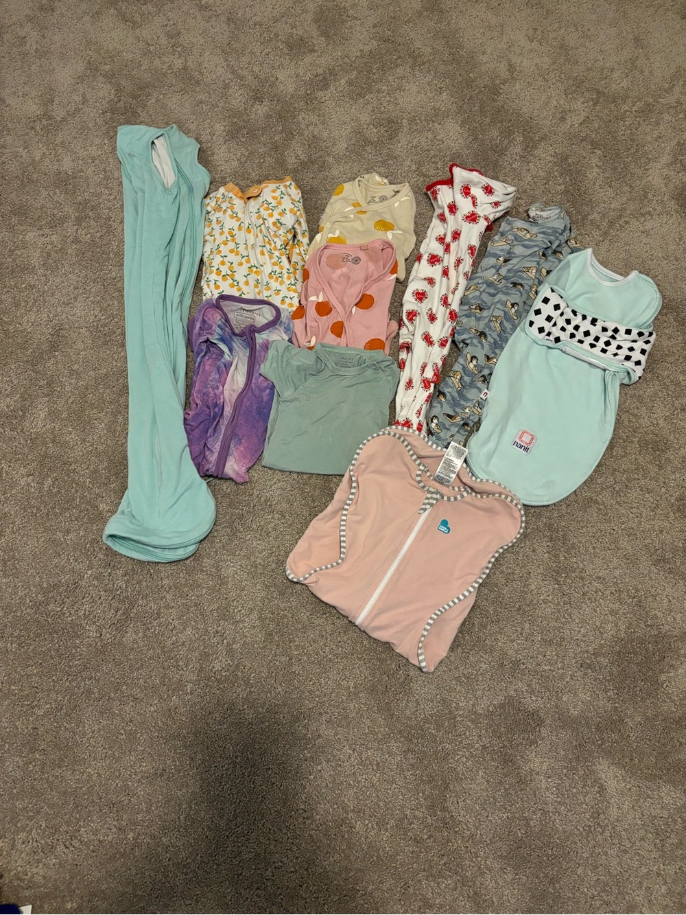 Kyte BABY Mixed Kids Sleep Sack Bundle - Mint, Pink, Purple, Yellow, Floral
